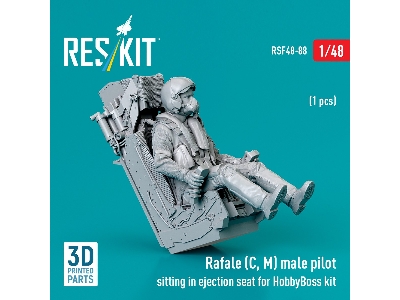 Rafale (C, M) Male Pilot Sitting In Ejection Seat For Hobbyboss Kit (1pc) (3d Printed) - zdjęcie 3