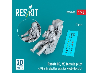Rafale (C, M) Female Pilot Sitting In Ejection Seat For Hobbyboss Kit (1pc) (3d Printed) - zdjęcie 1