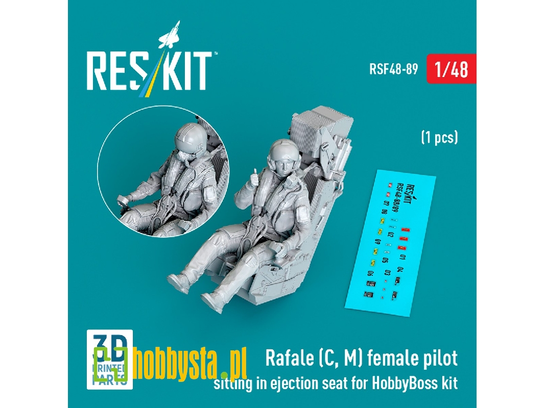Rafale (C, M) Female Pilot Sitting In Ejection Seat For Hobbyboss Kit (1pc) (3d Printed) - zdjęcie 1 Rafale (C, M) Female Pilot Sitting In Ejection Seat For Hobbyboss Kit (1pc) (3d Printed) - zdjęcie 1