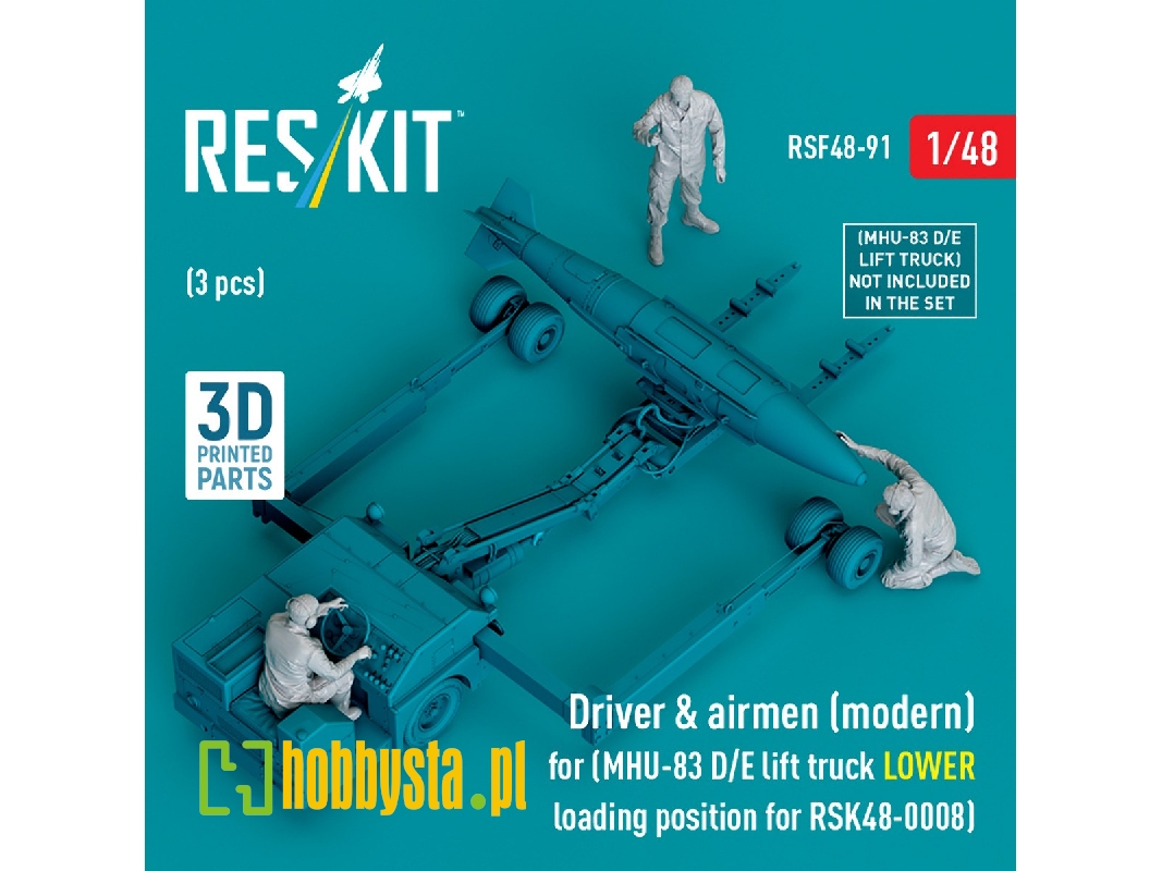 Driver & Airmen (Modern) (3pcs) (Mhu-83 D/E Lift Truck Lower Loading Position For Rsk48-0008) (3d Printed) - zdjęcie 1 Driver & Airmen (Modern) (3pcs) (Mhu-83 D/E Lift Truck Lower Loading Position For Rsk48-0008) (3d Printed) - zdjęcie 1