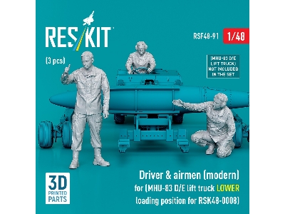 Driver & Airmen (Modern) (3pcs) (Mhu-83 D/E Lift Truck Lower Loading Position For Rsk48-0008) (3d Printed) - zdjęcie 3