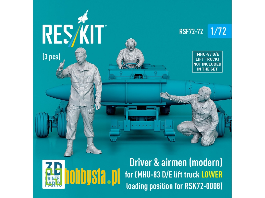 Driver & Airmen (Modern) (3pcs) (Mhu-83 D/E Lift Truck Lower Loading Position For Rsk72-0008) (3d Printed) - zdjęcie 1 Driver & Airmen (Modern) (3pcs) (Mhu-83 D/E Lift Truck Lower Loading Position For Rsk72-0008) (3d Printed) - zdjęcie 1