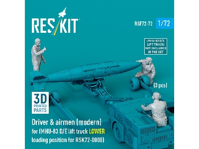 Driver & Airmen (Modern) (3pcs) (Mhu-83 D/E Lift Truck Lower Loading Position For Rsk72-0008) (3d Printed) - zdjęcie 2