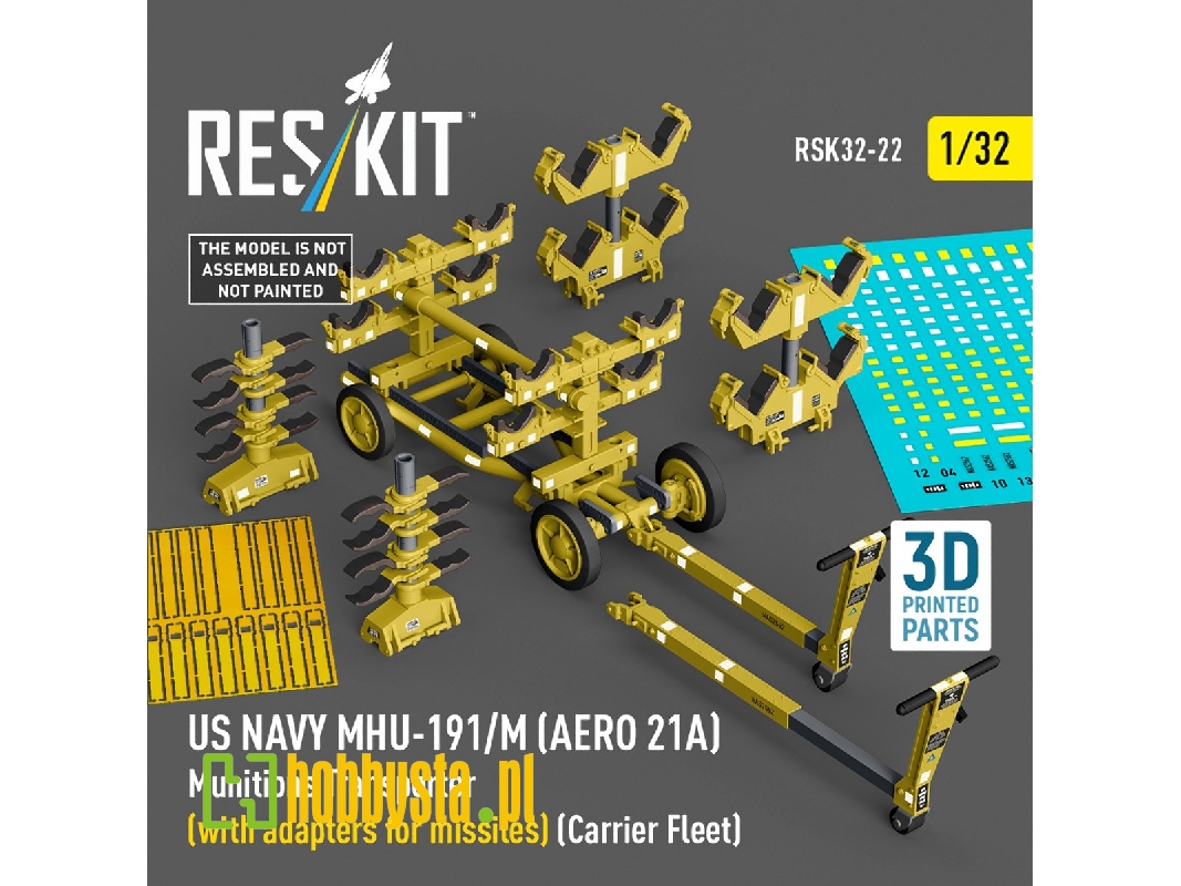 Us Navy Mhu-191/M (Aero 21a) Munitions Transporter (With Adapters For Missiles) (Carrier Fleet) (3d Printed Model Kit) - zdjęci Us Navy Mhu-191/M (Aero 21a) Munitions Transporter (With Adapters For Missiles) (Carrier Fleet) (3d Printed Model Kit) - zdjęci