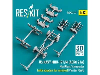 Us Navy Mhu-191/M (Aero 21a) Munitions Transporter (With Adapters For Missiles) (Carrier Fleet) (3d Printed Model Kit) - zdjęci