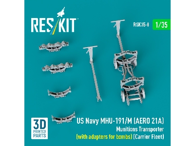 Us Navy Mhu-191/M (Aero 21a) Munitions Transporter (With Adapters For Bombs) (Carrier Fleet) (3d Printed Model Kit) - zdjęcie 3