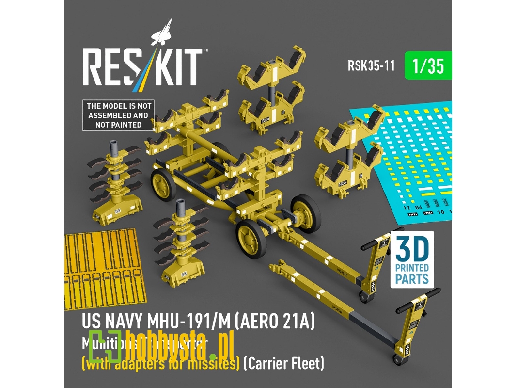 Us Navy Mhu-191/M (Aero 21a) Munitions Transporter (With Adapters For Missiles) (Carrier Fleet) (3d Printed Model Kit) - zdjęci Us Navy Mhu-191/M (Aero 21a) Munitions Transporter (With Adapters For Missiles) (Carrier Fleet) (3d Printed Model Kit) - zdjęci