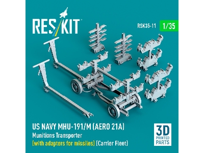 Us Navy Mhu-191/M (Aero 21a) Munitions Transporter (With Adapters For Missiles) (Carrier Fleet) (3d Printed Model Kit) - zdjęci