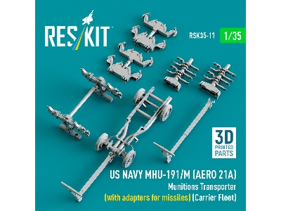Us Navy Mhu-191/M (Aero 21a) Munitions Transporter (With Adapters For Missiles) (Carrier Fleet) (3d Printed Model Kit) - zdjęci
