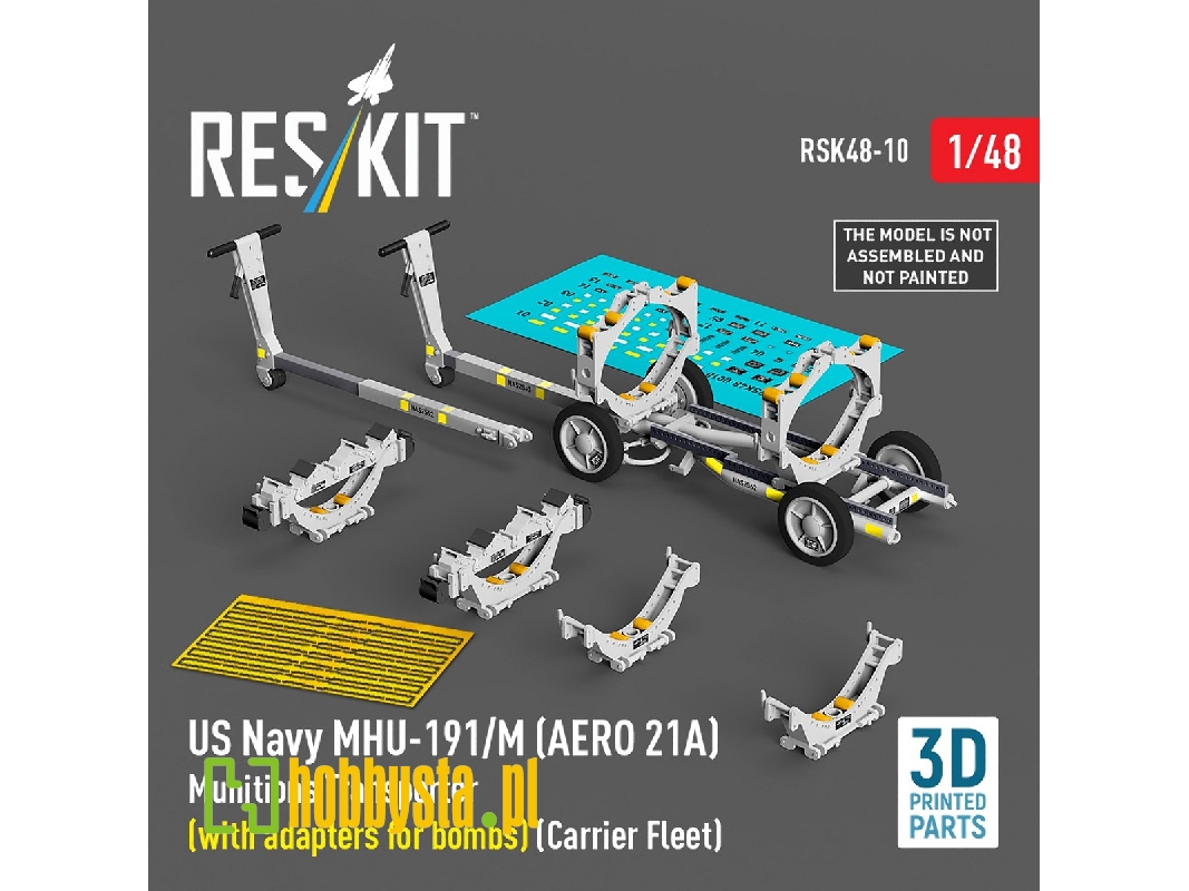 Us Navy Mhu-191/M (Aero 21a) Munitions Transporter (With Adapters For Bombs) (Carrier Fleet) (3d Printed Model Kit) - zdjęcie 1 Us Navy Mhu-191/M (Aero 21a) Munitions Transporter (With Adapters For Bombs) (Carrier Fleet) (3d Printed Model Kit) - zdjęcie 1