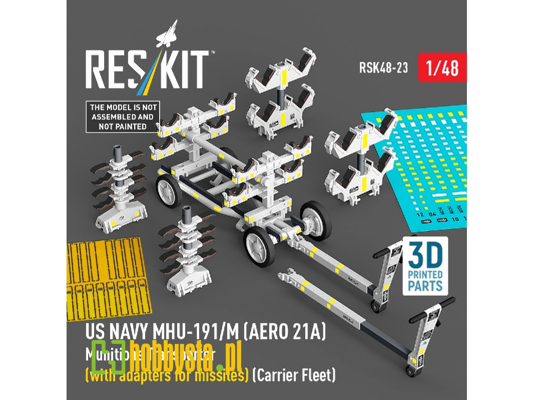 Us Navy Mhu-191/M (Aero 21a) Munitions Transporter (With Adapters For Missiles) (Carrier Fleet) (3d Printed Model Kit) - zdjęci Us Navy Mhu-191/M (Aero 21a) Munitions Transporter (With Adapters For Missiles) (Carrier Fleet) (3d Printed Model Kit) - zdjęci