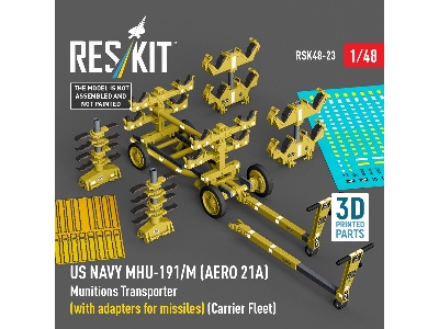 Us Navy Mhu-191/M (Aero 21a) Munitions Transporter (With Adapters For Missiles) (Carrier Fleet) (3d Printed Model Kit) - zdjęci