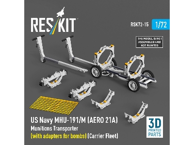Us Navy Mhu-191/M (Aero 21a) Munitions Transporter (With Adapters For Bombs) (Carrier Fleet, C-130) (3d Printed Model Kit) - zdj