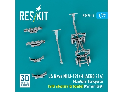 Us Navy Mhu-191/M (Aero 21a) Munitions Transporter (With Adapters For Bombs) (Carrier Fleet, C-130) (3d Printed Model Kit) - zdj