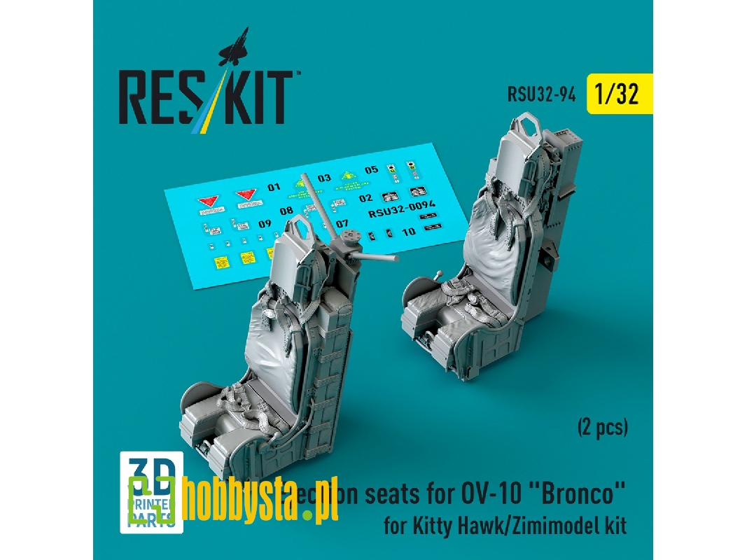 Ejection Seats For Ov-10 'bronco' (2pcs) For Kitty Hawk/Zimimodel Kit (3d Printed) - zdjęcie 1 Ejection Seats For Ov-10 'bronco' (2pcs) For Kitty Hawk/Zimimodel Kit (3d Printed) - zdjęcie 1