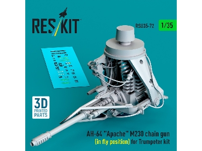 Ah-64 'apache' M230 Chain Gun (In Fly Position) For Trumpeter Kit (3d Printed) - zdjęcie 1