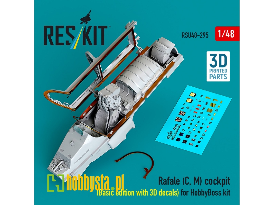 Rafale (C, M) Cockpit (Basic Edition With 3d Decals) For Hobbyboss Kit (3d Printed) - zdjęcie 1 Rafale (C, M) Cockpit (Basic Edition With 3d Decals) For Hobbyboss Kit (3d Printed) - zdjęcie 1