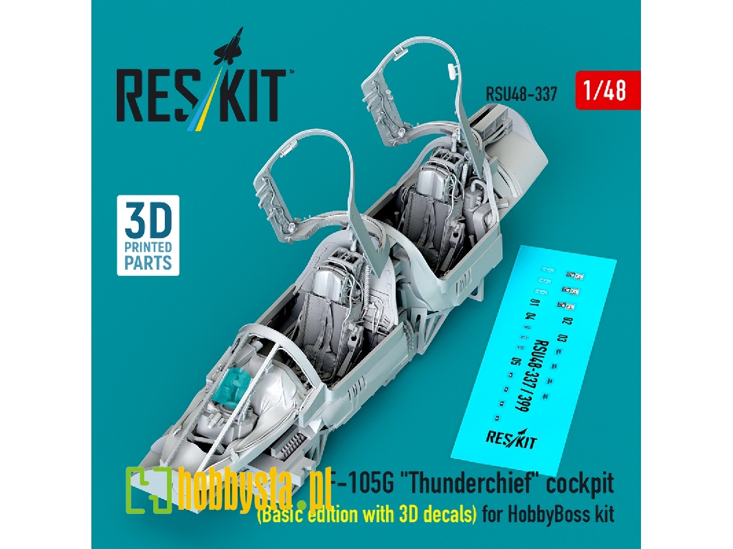 F-105g 'thunderchief' Cockpit (Basic Edition With 3d Decals) For Hobbyboss Kit (3d Printed) - zdjęcie 1 F-105g 'thunderchief' Cockpit (Basic Edition With 3d Decals) For Hobbyboss Kit (3d Printed) - zdjęcie 1
