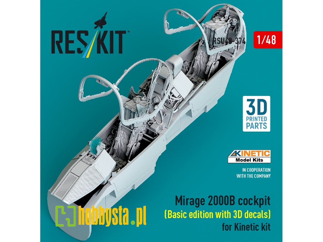 Mirage 2000b Cockpit (Basic Edition With 3d Decals) For Kinetic Kit (3d Printed) - zdjęcie 1 Mirage 2000b Cockpit (Basic Edition With 3d Decals) For Kinetic Kit (3d Printed) - zdjęcie 1