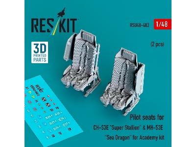 Pilot Seats For Ch-53e 'super Stallion' & Mh-53e 'sea Dragon' For Academy Kit (2pcs) (3d Printed) - zdjęcie 2