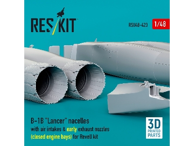 B-1b 'lancer' Nacelles With Air Intakes & Early Exhaust Nozzles (Closed Engine Bays) For Revell Kit (3d Printed) - zdjęcie 1