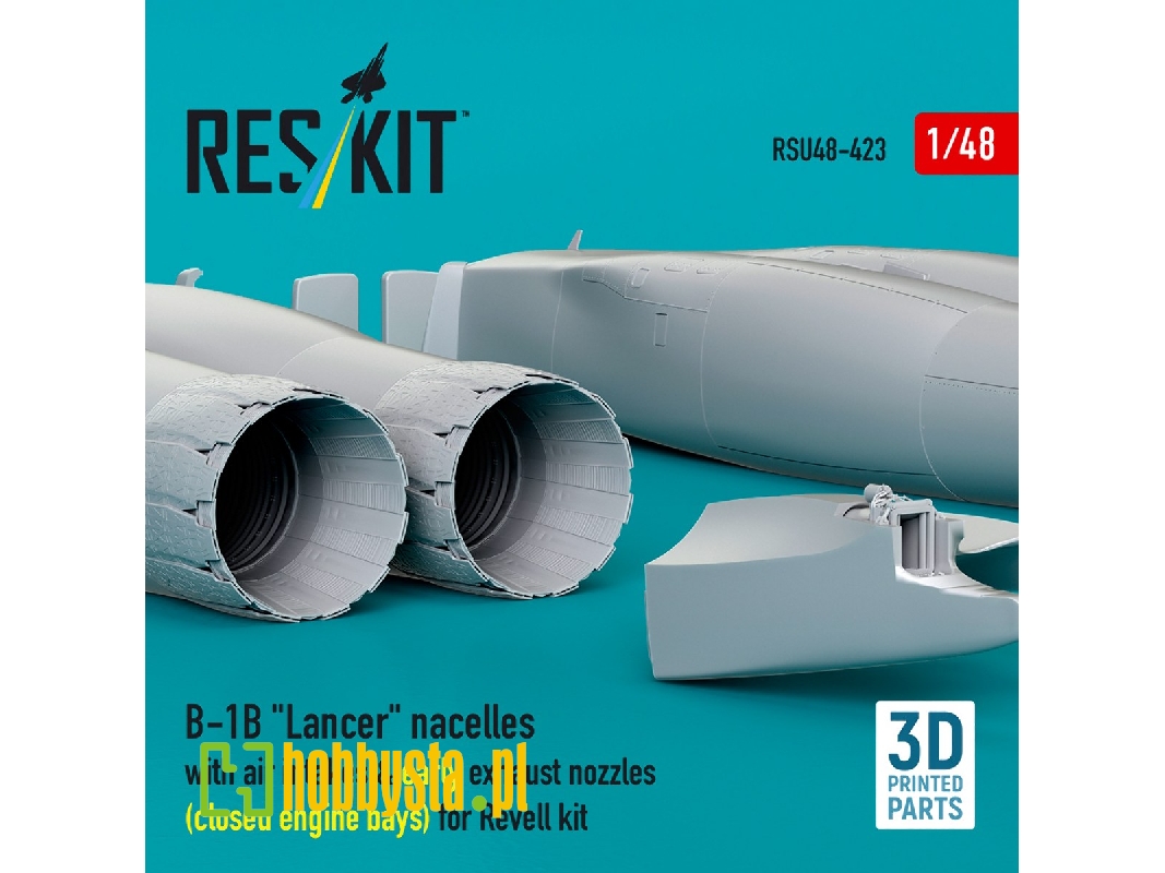 B-1b 'lancer' Nacelles With Air Intakes & Early Exhaust Nozzles (Closed Engine Bays) For Revell Kit (3d Printed) - zdjęcie 1 B-1b 'lancer' Nacelles With Air Intakes & Early Exhaust Nozzles (Closed Engine Bays) For Revell Kit (3d Printed) - zdjęcie 1
