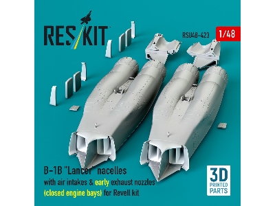 B-1b 'lancer' Nacelles With Air Intakes & Early Exhaust Nozzles (Closed Engine Bays) For Revell Kit (3d Printed) - zdjęcie 2