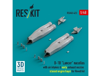 B-1b 'lancer' Nacelles With Air Intakes & Early Exhaust Nozzles (Closed Engine Bays) For Revell Kit (3d Printed) - zdjęcie 3