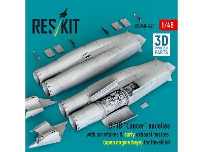 B-1b 'lancer' Nacelles With Air Intakes & Early Exhaust Nozzles (Open Engine Bay) For Revell Kit (3d Printed) - zdjęcie 2