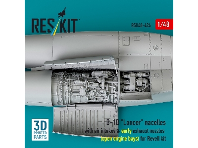 B-1b 'lancer' Nacelles With Air Intakes & Early Exhaust Nozzles (Open Engine Bay) For Revell Kit (3d Printed) - zdjęcie 3
