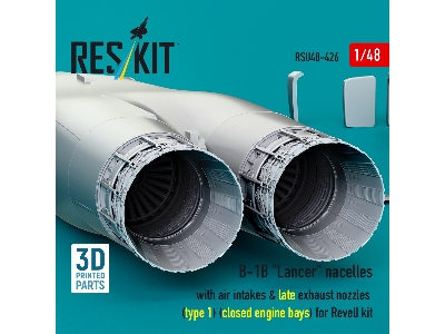 B-1b 'lancer' Nacelles With Air Intakes & Late Exhaust Nozzles (Type 1) (Closed Engine Bays) For Revell Kit (3d Printed) - zdję