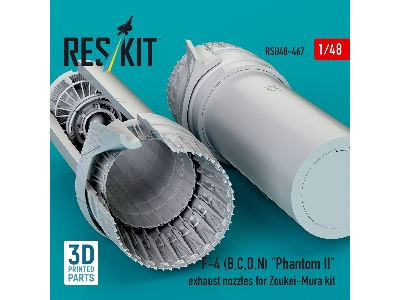 F-4 (B, C, D, N) 'phantom Ii' Exhaust Nozzles For Zoukei-mura Kit (3d Printed) - zdjęcie 2