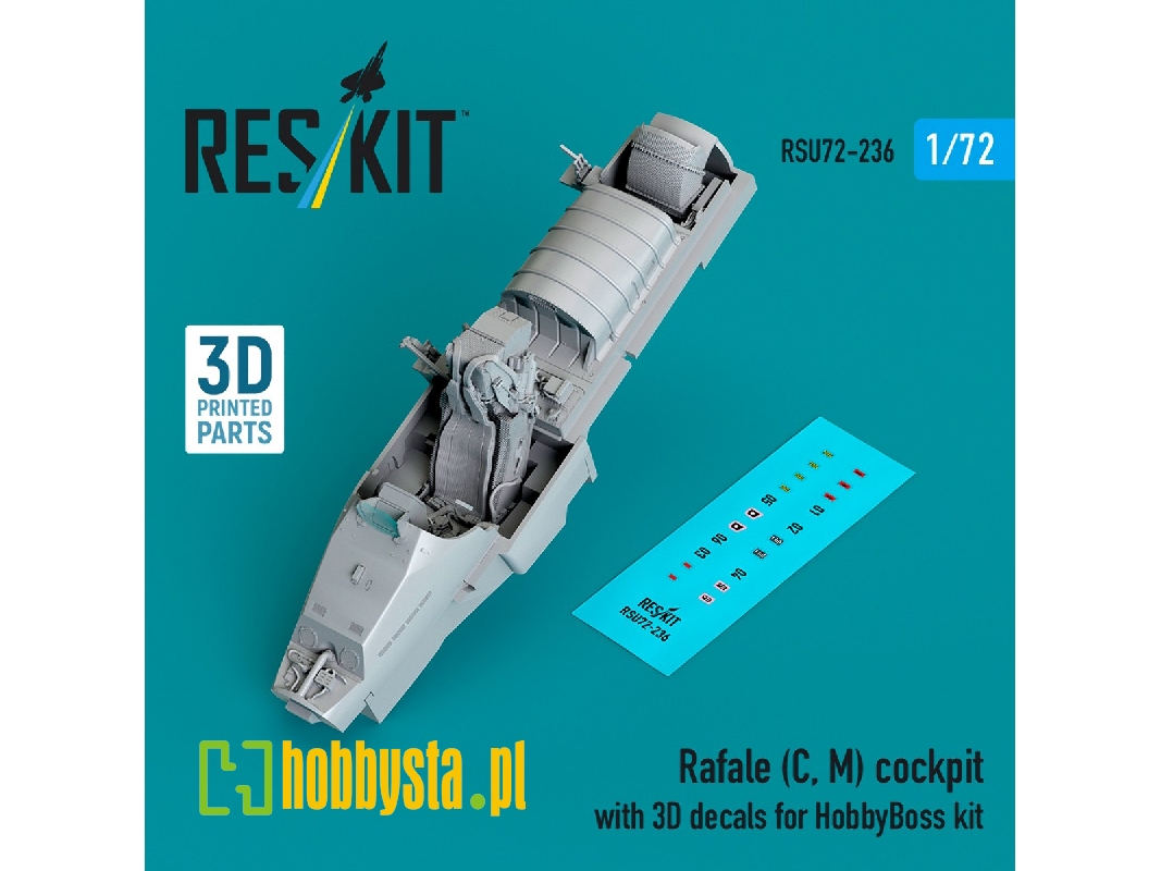 Rafale (C, M) Cockpit With 3d Decals For Hobbyboss Kit (3d Printed) - zdjęcie 1 Rafale (C, M) Cockpit With 3d Decals For Hobbyboss Kit (3d Printed) - zdjęcie 1