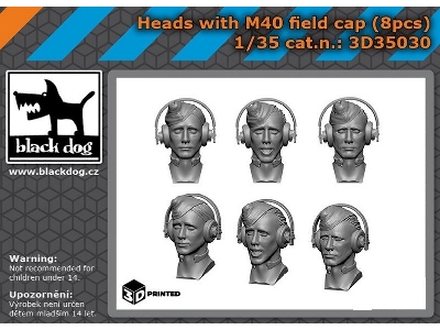 Heads With M40 Field Cap (8 Pcs / 3d-printed) - zdjęcie 1