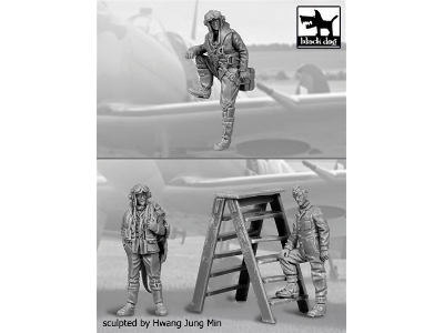 British Pilots + Mechanic Wwii - zdjęcie 2
