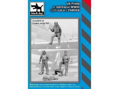 Us Pilots + Mechanic Wwii - zdjęcie 1