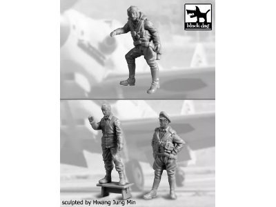 German Pilots + Mechanic Ww Ii - zdjęcie 2