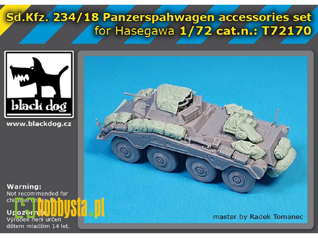 Sd.Kfz. 234/18 Panzerspahwagen Accessories Set (For Hasegawa) - zdjęcie 1 Sd.Kfz. 234/18 Panzerspahwagen Accessories Set (For Hasegawa) - zdjęcie 1