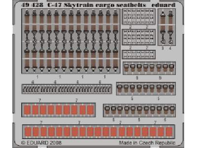  C-47 Skytrain cargo seatbelts 1/48 - Trumpeter - blaszki - zdjęcie 1