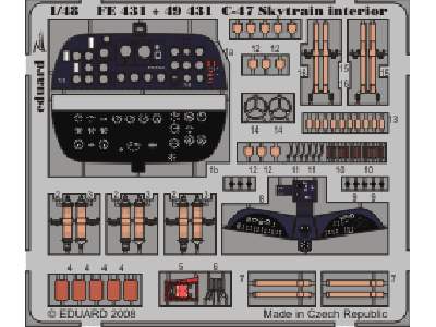  C-47 Skytrain interior S. A. 1/48 - Trumpeter - blaszki - zdjęcie 1