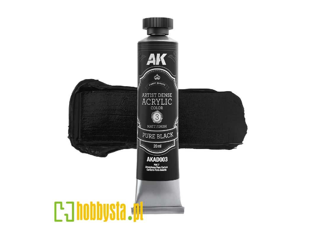 Ak Ad003 Pure Black - Artistic Dense Acrylic - zdjęcie 1 Ak Ad003 Pure Black - Artistic Dense Acrylic - zdjęcie 1