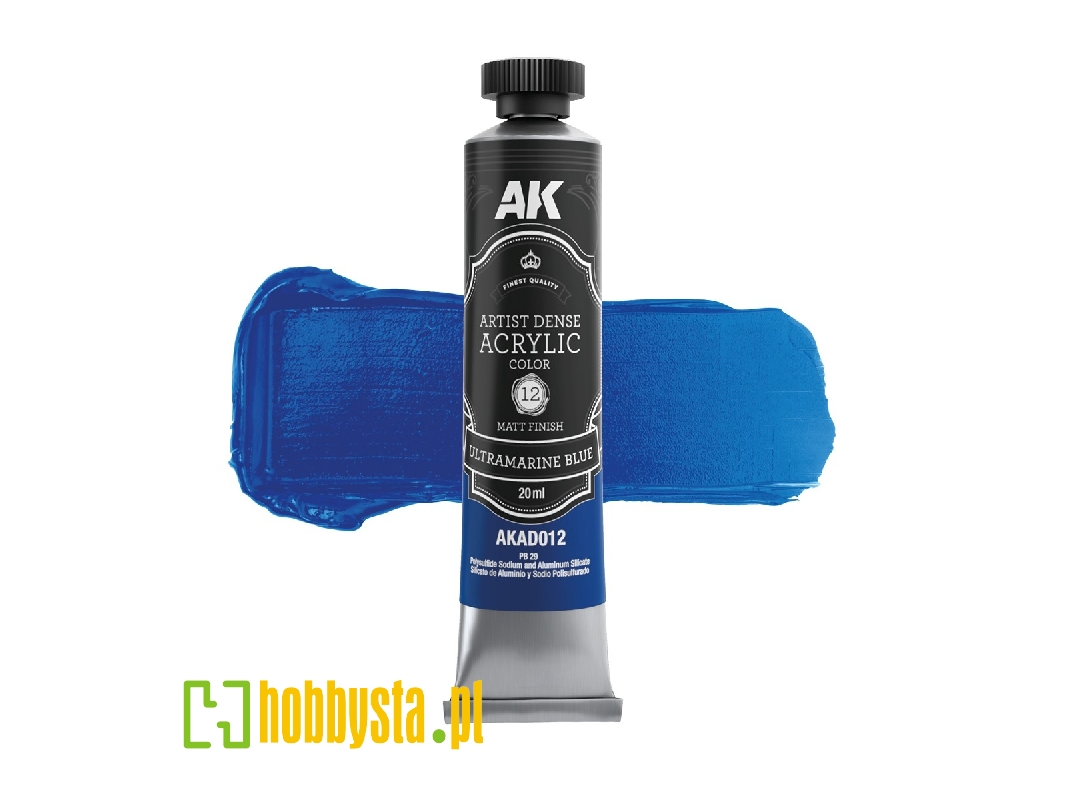 Ak Ad012 Ultramarine Blue - Artistic Dense Acrylic - zdjęcie 1 Ak Ad012 Ultramarine Blue - Artistic Dense Acrylic - zdjęcie 1