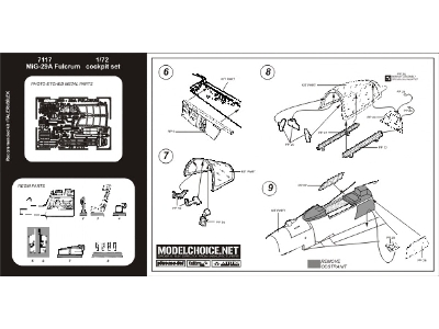 MiG-29A Fulcrum cockpit set - Italeri - zdjęcie 2