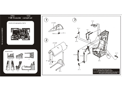 F-8E Crusader cockpit set - Academy - zdjęcie 2