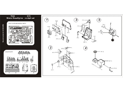 Bristol BEAUFIGHTER cockpit set - Hasegawa - zdjęcie 2