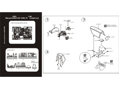 Bf 109G-10 cockpit set - new tool - Hasegawa - zdjęcie 2