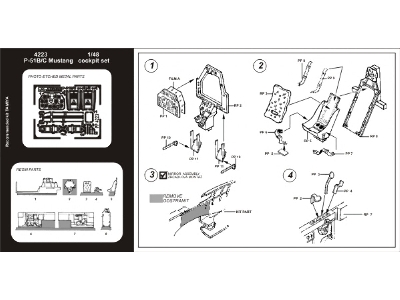 P-51B/C Mustang cockpit set - Tamiya - zdjęcie 2