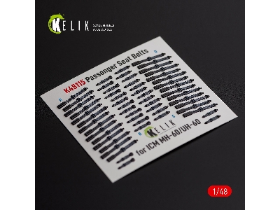 Passenger Seat Belts For Mh-60/Uh-60 Black Hawk - Interior 3d Decals For Icm Kit - zdjęcie 1