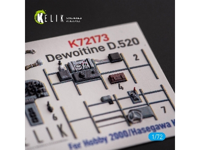 Dewoitine D.520 - Interior 3d Decals For Hobby 2000/Hasegawa Kit - zdjęcie 5