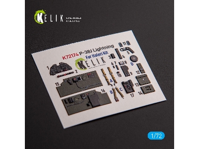 &#1056;-38j 'lightning' - Interior 3d Decals For Italeri/Academy Kit - zdjęcie 1